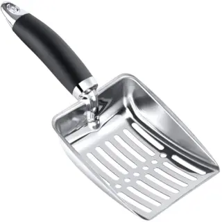 Cat Litter Scoop Kitty Metal Scooper [Black]