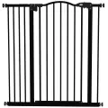 PawHut Pressure Fit Dog Stair Gate [Black]