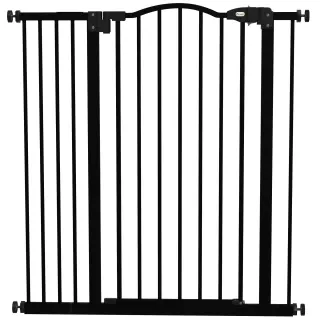PawHut Pressure Fit Dog Stair Gate [Black]