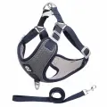 Breathable Pet Harness Adjustable Leash [Grey-S]