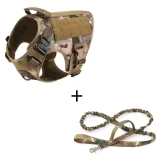 Outdoor Tactical Dog Vest For Large Dogs [Camouflage set-S]