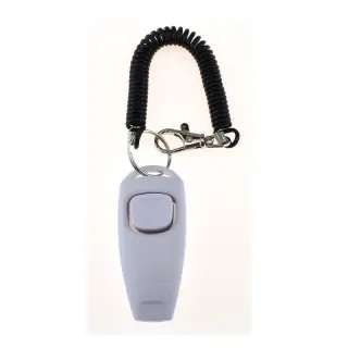 Two-in-one Clicker Dog Training Whistle Yellow Bracelet [White]