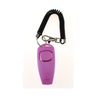 Two-in-one Clicker Dog Training Whistle Yellow Bracelet [Pink]