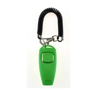 Two-in-one Clicker Dog Training Whistle Yellow Bracelet [Emerald green]
