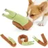 Fleece Interactive Dog Puzzle Snails Toy [Green]