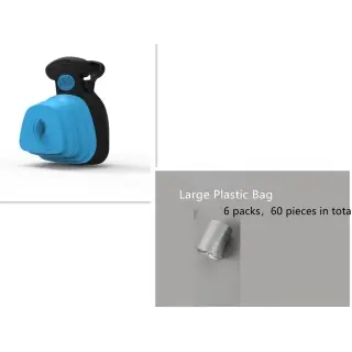 Dog Poop Bag Dispenser Travel Foldable Poop Spoon [Blue set-Big]