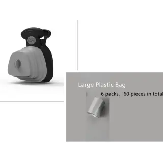 Dog Poop Bag Dispenser Travel Foldable Poop Spoon [Grey set-Big]