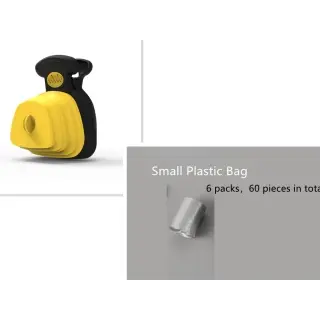 Dog Poop Bag Dispenser Travel Foldable Poop Spoon [Yellow set-Small]