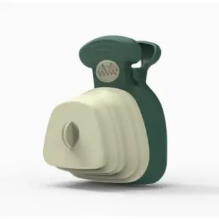 Dog Poop Bag Dispenser Travel Foldable Poop Spoon [Green mustard-Small]