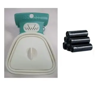 Dog Poop Bag Dispenser Travel Foldable Poop Spoon [Green mustard Set-Big]
