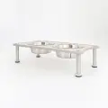 Adjustable Height Dog Food Bowl Rack [Silver-High 12.5cm-860ml]