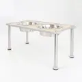 Adjustable Height Dog Food Bowl Rack [Silver-High 22.5cm-400ml]