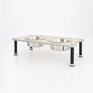 Adjustable Height Dog Food Bowl Rack [Black-High 12.5cm-860ml]