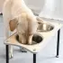 Adjustable Height Dog Food Bowl Rack [Black-High 12.5cm-860ml]
