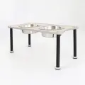Adjustable Height Dog Food Bowl Rack [Black-High 22.5cm-400ml]