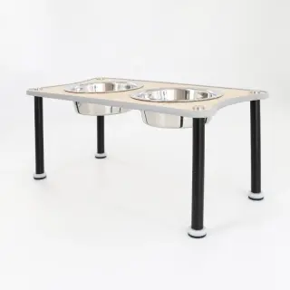 Adjustable Height Dog Food Bowl Rack [Black-High 22.5cm-860ml]
