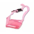 Magic Sticky Pet Nylon Mesh Dog Muzzle Cover [Pink-S]