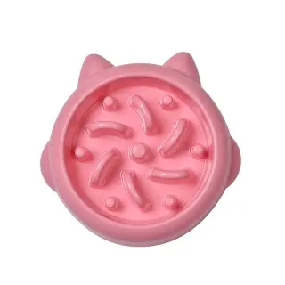 Pet Dog Cat Slow Feeder Bowls [Pink]