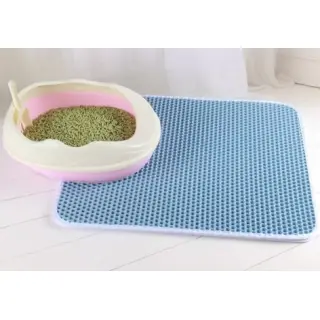Double Layer EVA Pet Litter Mat [Blue-40X50cm-1PCS]