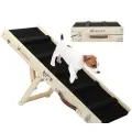 Wooden Adjustable Pet Dog Ladder Foldable  [Log Color-Customizable]