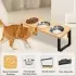 Feeding Rack Iron Wood Combined With Cat Bowl Rack [Three Bowl Basin Models]