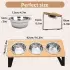 Feeding Rack Iron Wood Combined With Cat Bowl Rack [Three Bowl Basin Models]