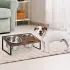Feeding Rack Iron Wood Combined With Cat Bowl Rack [Double Bowl Basin Models]
