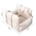 Linen Car Safety Seat Front Dog Bed [Beige-60X50X43cm]