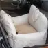 Linen Car Safety Seat Front Dog Bed [Beige-60X50X43cm]