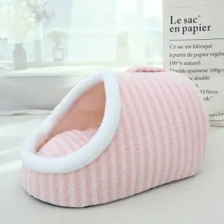 Cat Bed For Indoor Cats Soft Calming [Pink-M]