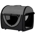Pawhut Folding Fabric Soft Pet Crate Black [A]