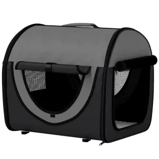 Pawhut Folding Fabric Soft Pet Crate Black [A]