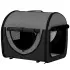 Pawhut Folding Fabric Soft Pet Crate Black [A]
