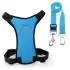 Breathable mesh chest straps Pet car safety chest back [L-Blue]