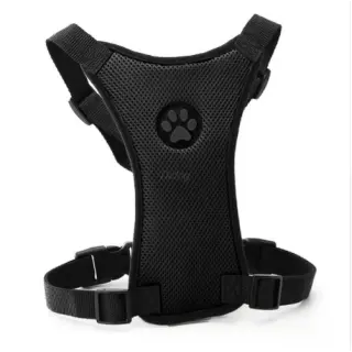 Breathable mesh chest straps Pet car safety chest back [XS-Black]