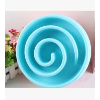 Anti-choke Bowl Plastic Dog Bowl Healthy Feeder [Blue-B]