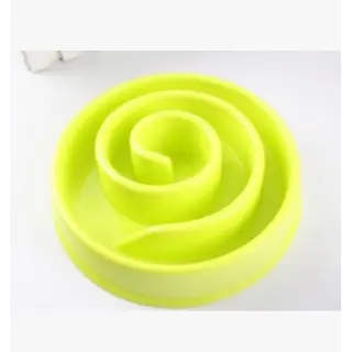 Anti-choke Bowl Plastic Dog Bowl Healthy Feeder [Green-B]