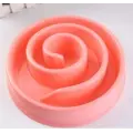 Anti-choke Bowl Plastic Dog Bowl Healthy Feeder [Pink-B]