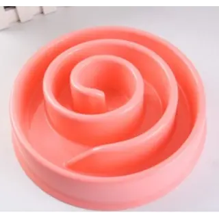 Anti-choke Bowl Plastic Dog Bowl Healthy Feeder [Pink-B]