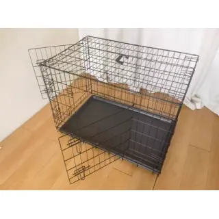 Folding Metal Dog Cage [Black 48inch]