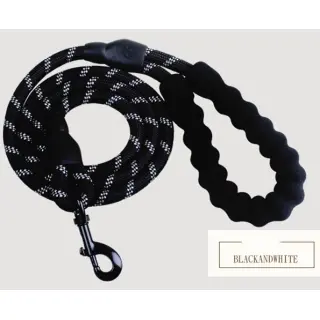 Reflective Dog Leash Nylon [Black and white]
