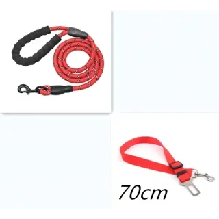 Reflective Dog Leash Nylon [Red set]