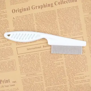 Dog Cat Going To Flea Comb [White-18cmx4.5cm]