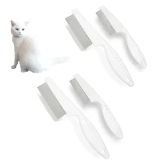 Dog Cat Going To Flea Comb [White-2 Sets]