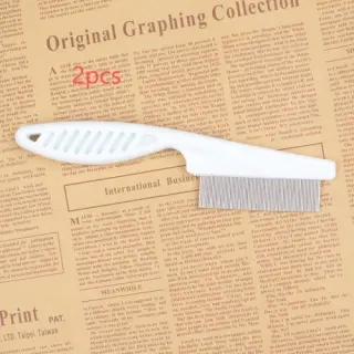 Dog Cat Going To Flea Comb [White 2pcs-14cmx3cm]