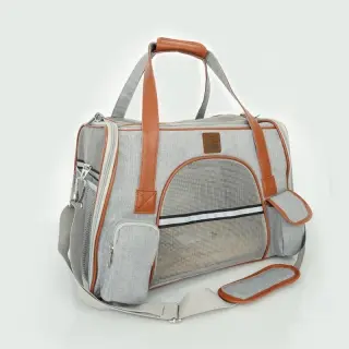 Dog Carrier Travel Car Seat Pet Carriers [Light Grey]