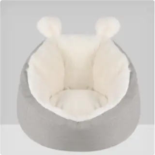 Pet Dog Bed Warming Soft Sleeping Bag Cushion [Grey-M]