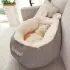 Pet Dog Bed Warming Soft Sleeping Bag Cushion [Grey-M]