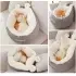 Pet Dog Bed Warming Soft Sleeping Bag Cushion [Grey-M]