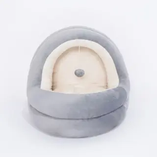 High Quality Cat House Beds Kittens Pet Sofa Mats [Beige grey-L]